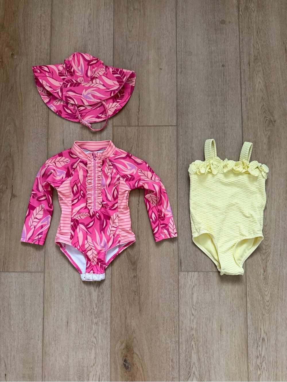 Jessica Simpson Pink Floral Bathing Suit Bundle Size 18M